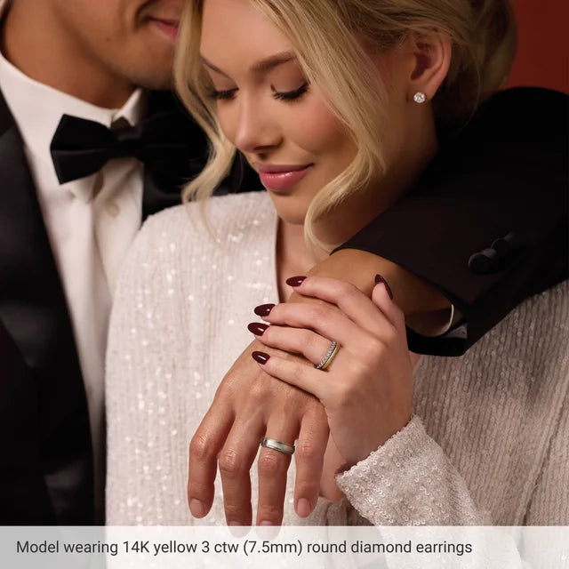 Three-Prong Round Martini Style Lab-Grown Diamond Stud Earrings