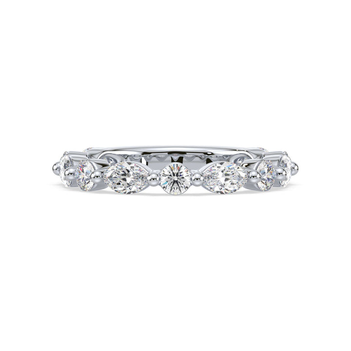 Gianna Wedding Band in white metal, front view.
