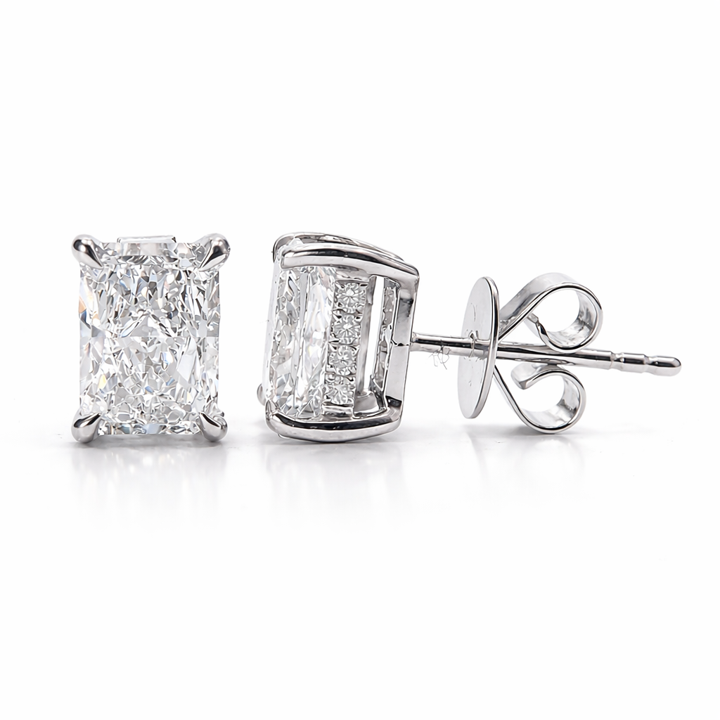 Radiant Hidden Halo Stud Earrings