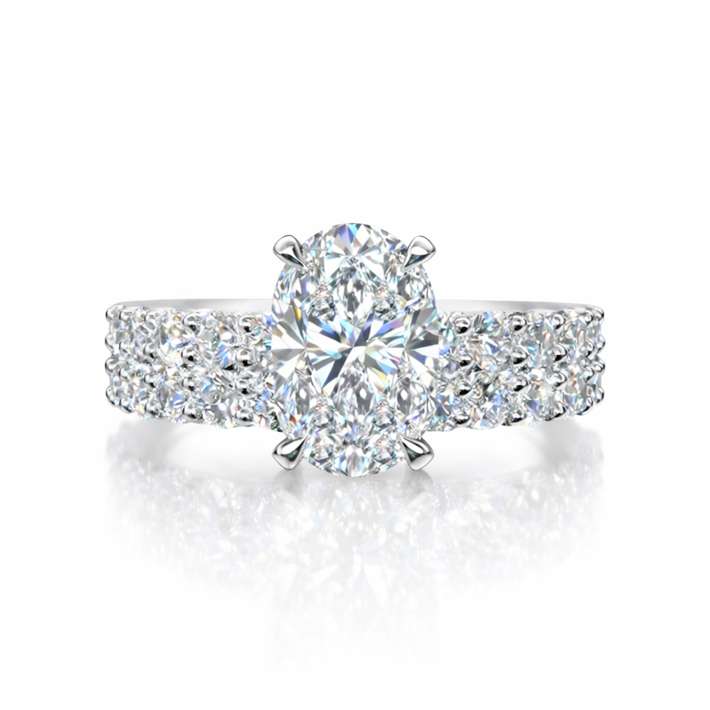 The Luna Oval Brilliant Cut Double Band