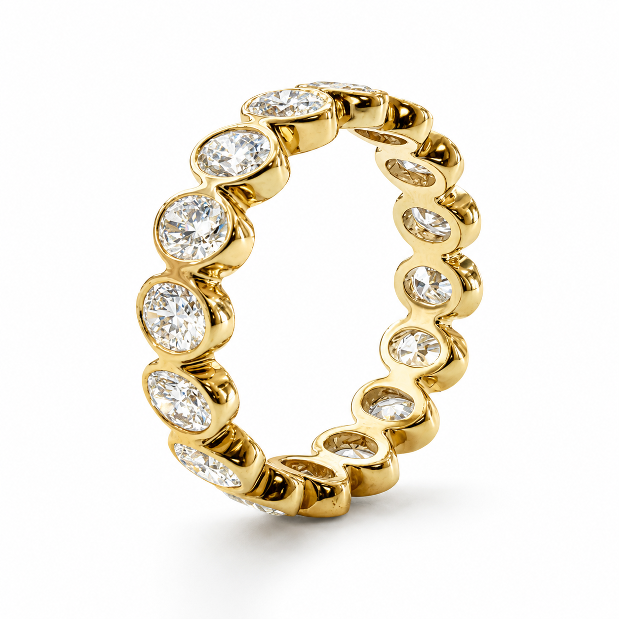 Oval Bezel Wedding Band