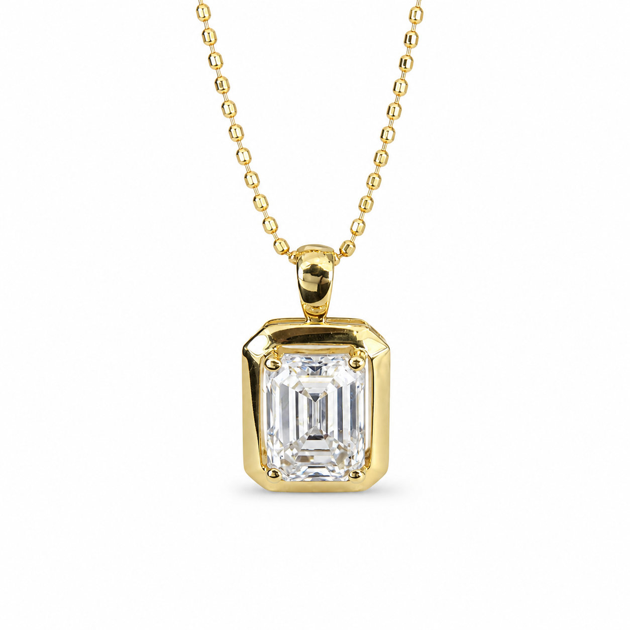 Emerald Cut Pendant Necklace