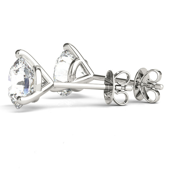 Three-Prong Round Martini Style Lab-Grown Diamond Stud Earrings