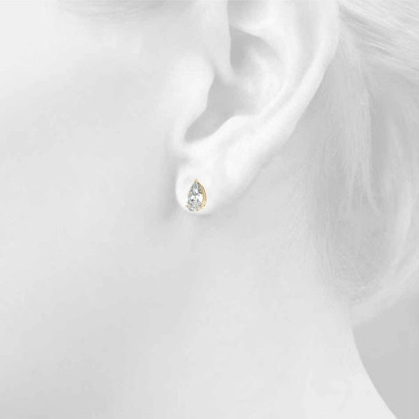 Pear Shape Lab-Grown Diamond Stud Earrings