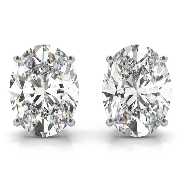 Oval Hidden Halo Stud Earrings