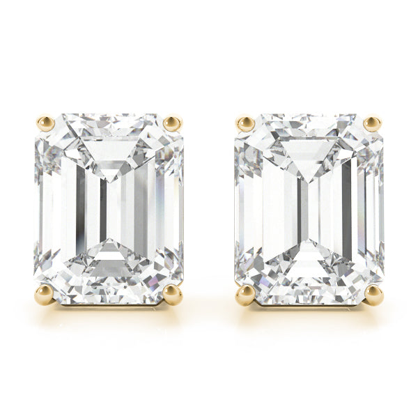 Emerald Cut Stud Earrings