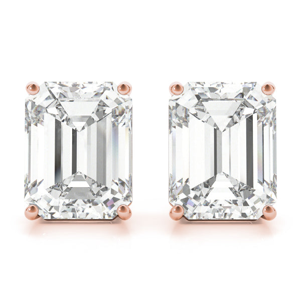 Emerald Cut Stud Earrings