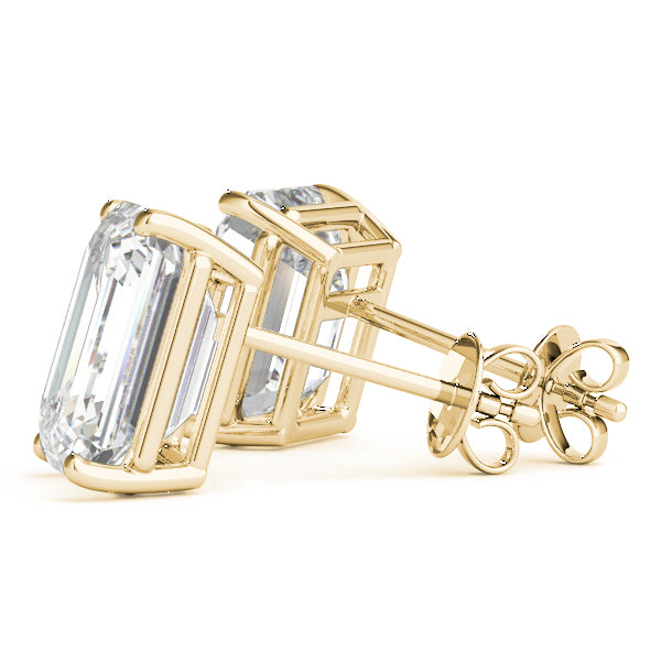 Emerald Cut Stud Earrings