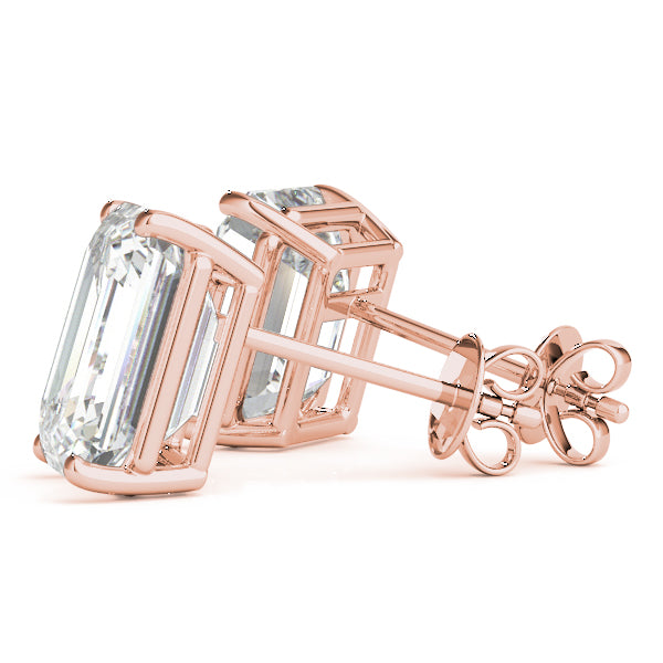 Emerald Cut Stud Earrings