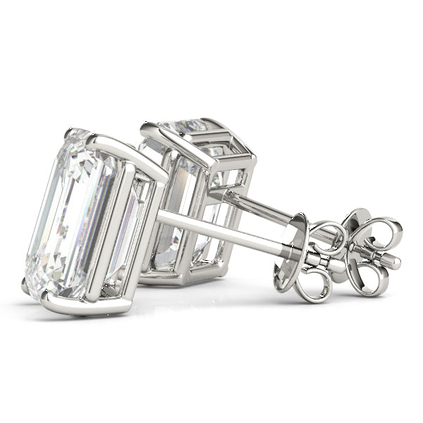Emerald Cut Stud Earrings