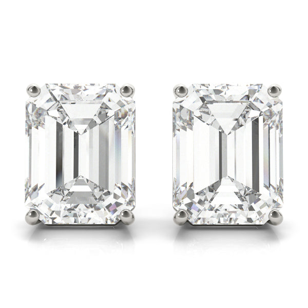 Emerald Cut Stud Earrings