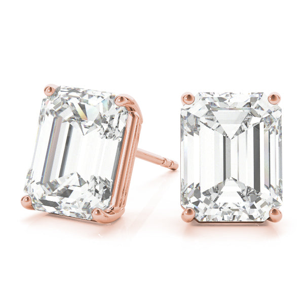 Emerald Cut Stud Earrings