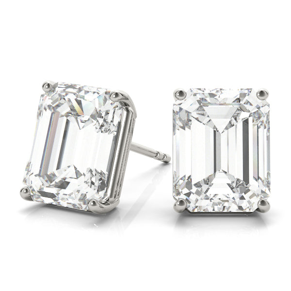 Emerald Cut Stud Earrings