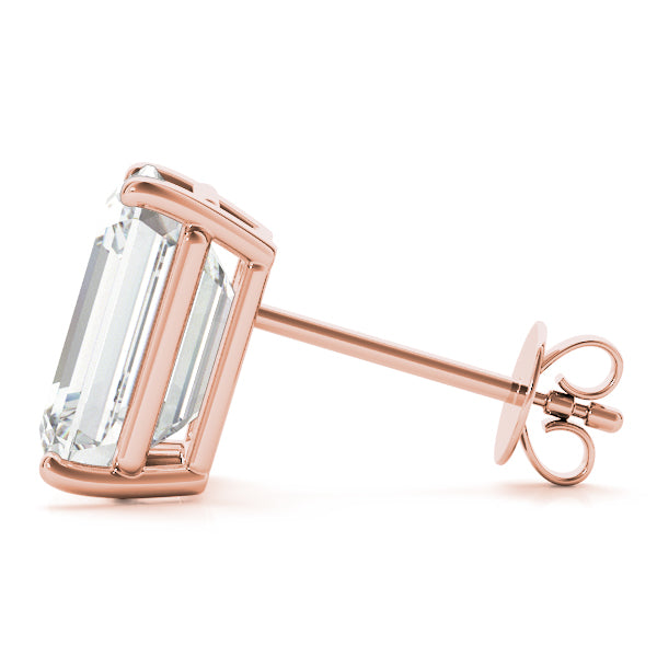 Emerald Cut Stud Earrings