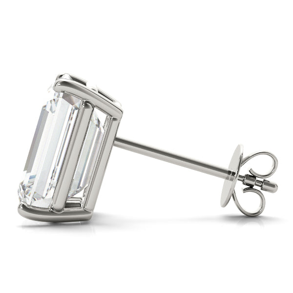 Emerald Cut Stud Earrings