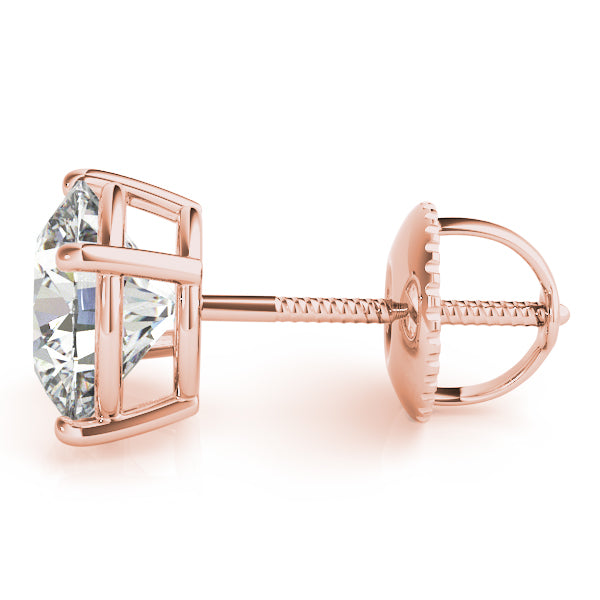 Round Brilliant Stud Earrings 4 Prong