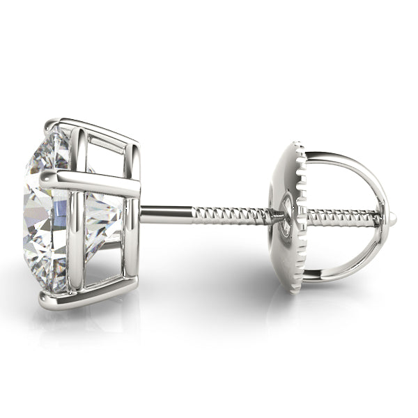 Round Brilliant Stud Earrings 4 Prong