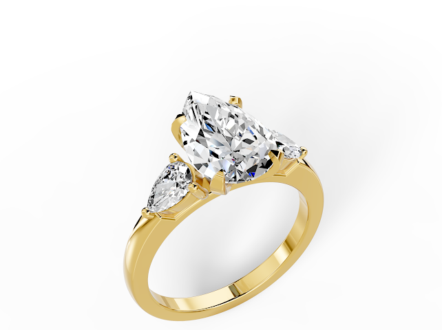 Pear 3 Stone Design
