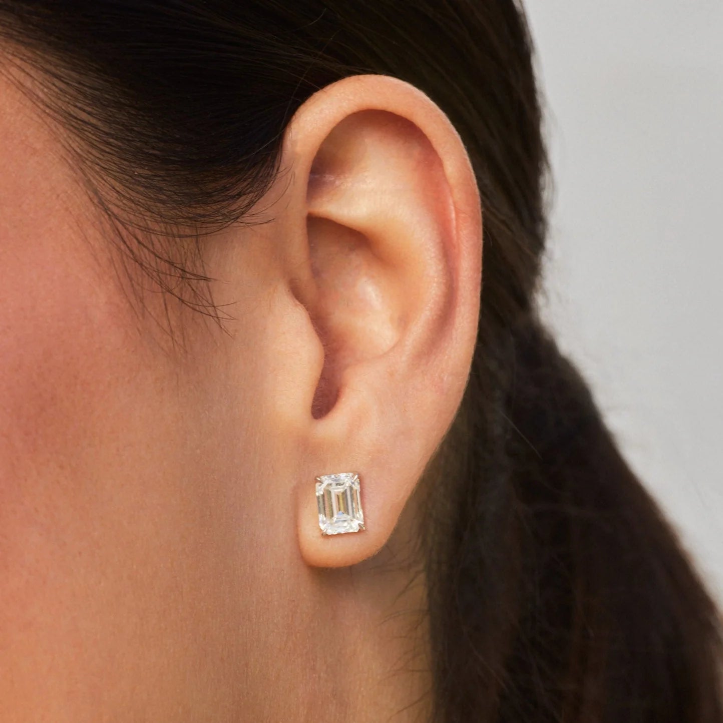 Emerald Cut Stud Earrings