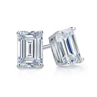 Emerald Cut Stud Earrings
