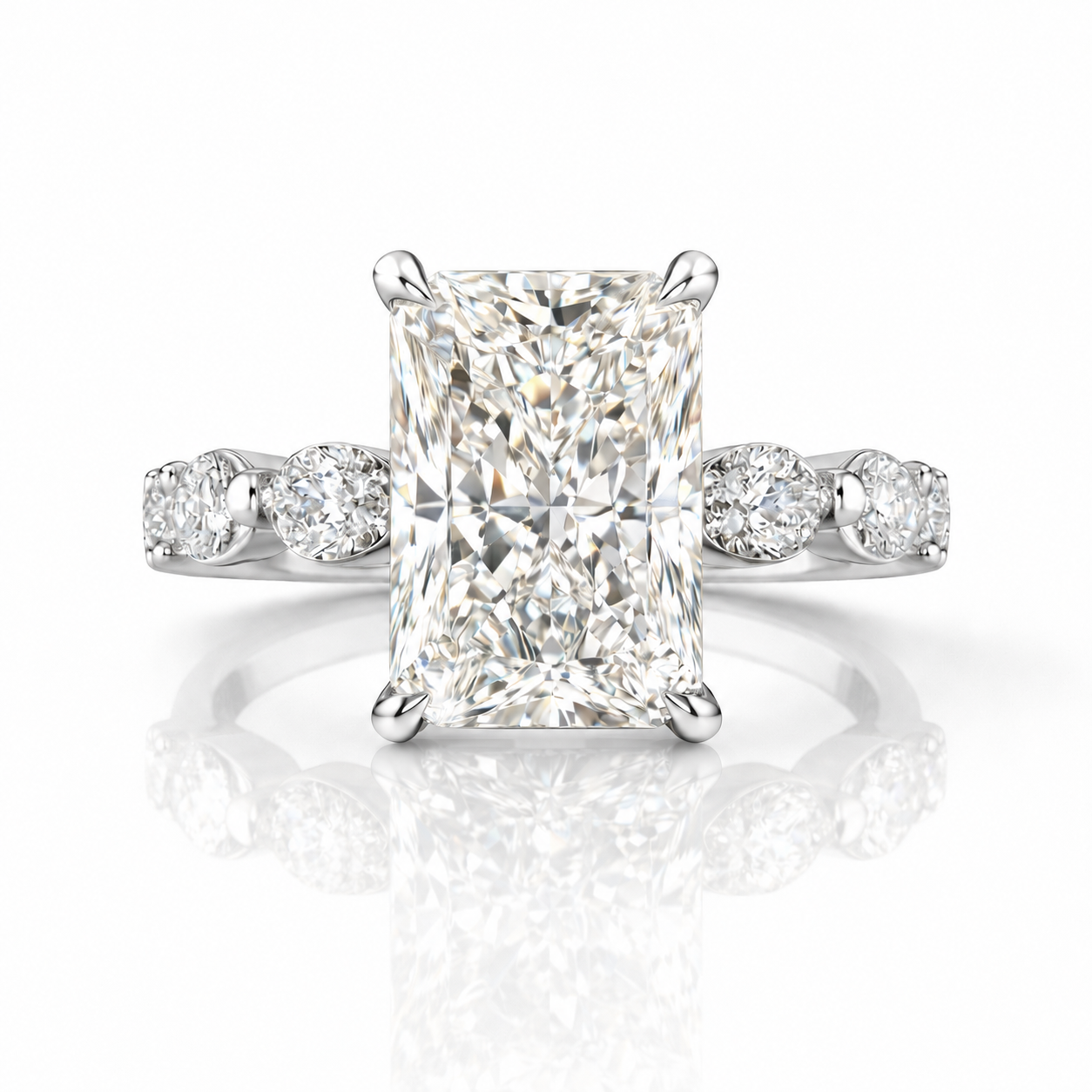 The Gianna radiant-cut diamond ring in white gold or platinum