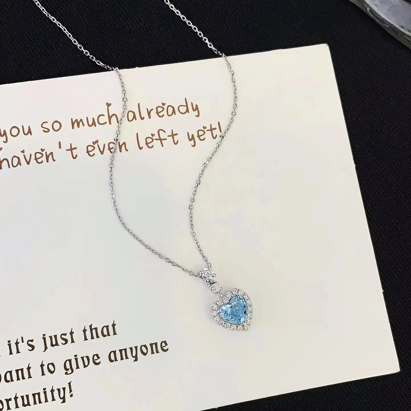 Blue Heart Pendant Necklace