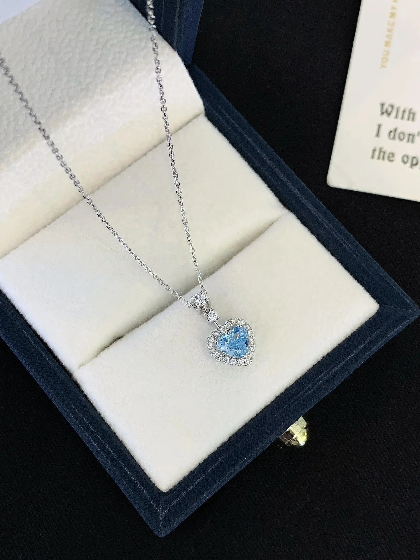 Blue Heart Pendant Necklace