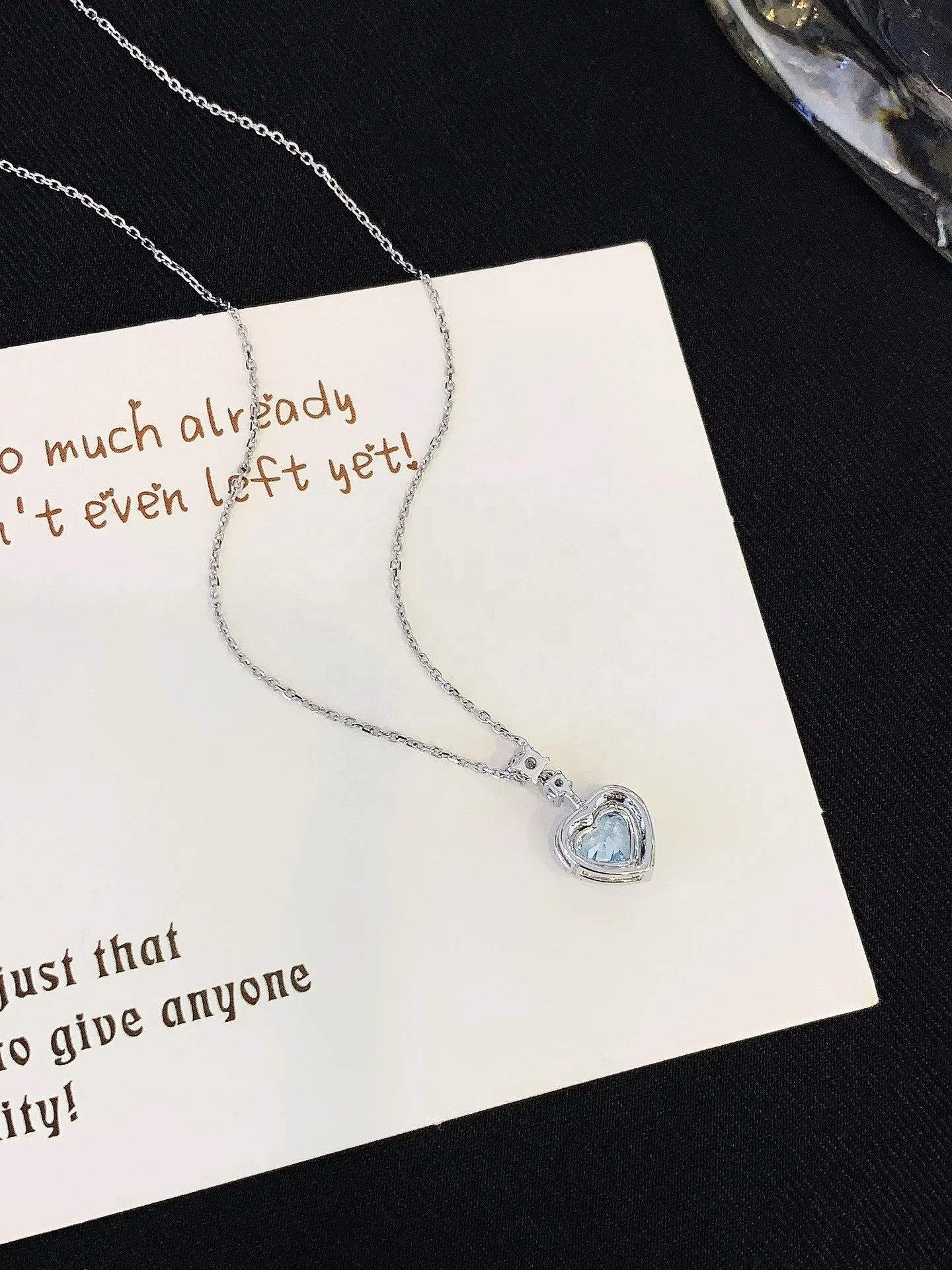 Blue Heart Pendant Necklace