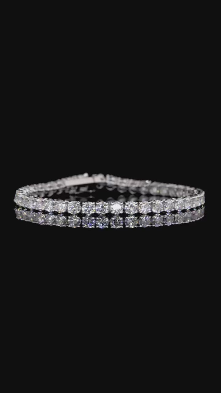 4 Prong Round Tennis Bracelet Double Safety