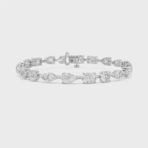 Mixed Shape Lab Grown Diamond Tennis Bracelet
