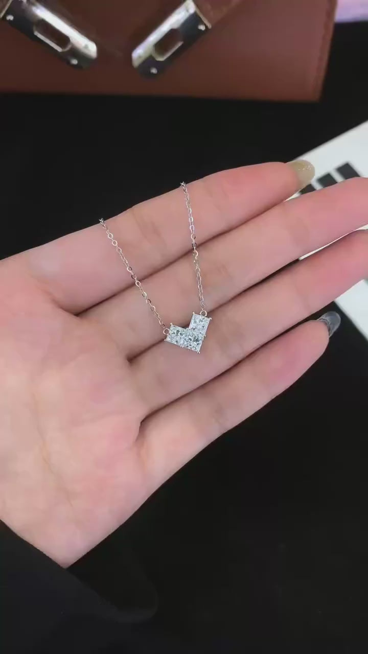 Princess Cut Heart Necklace